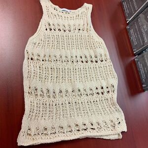 Lush Crochet Tunic Sweater sz M